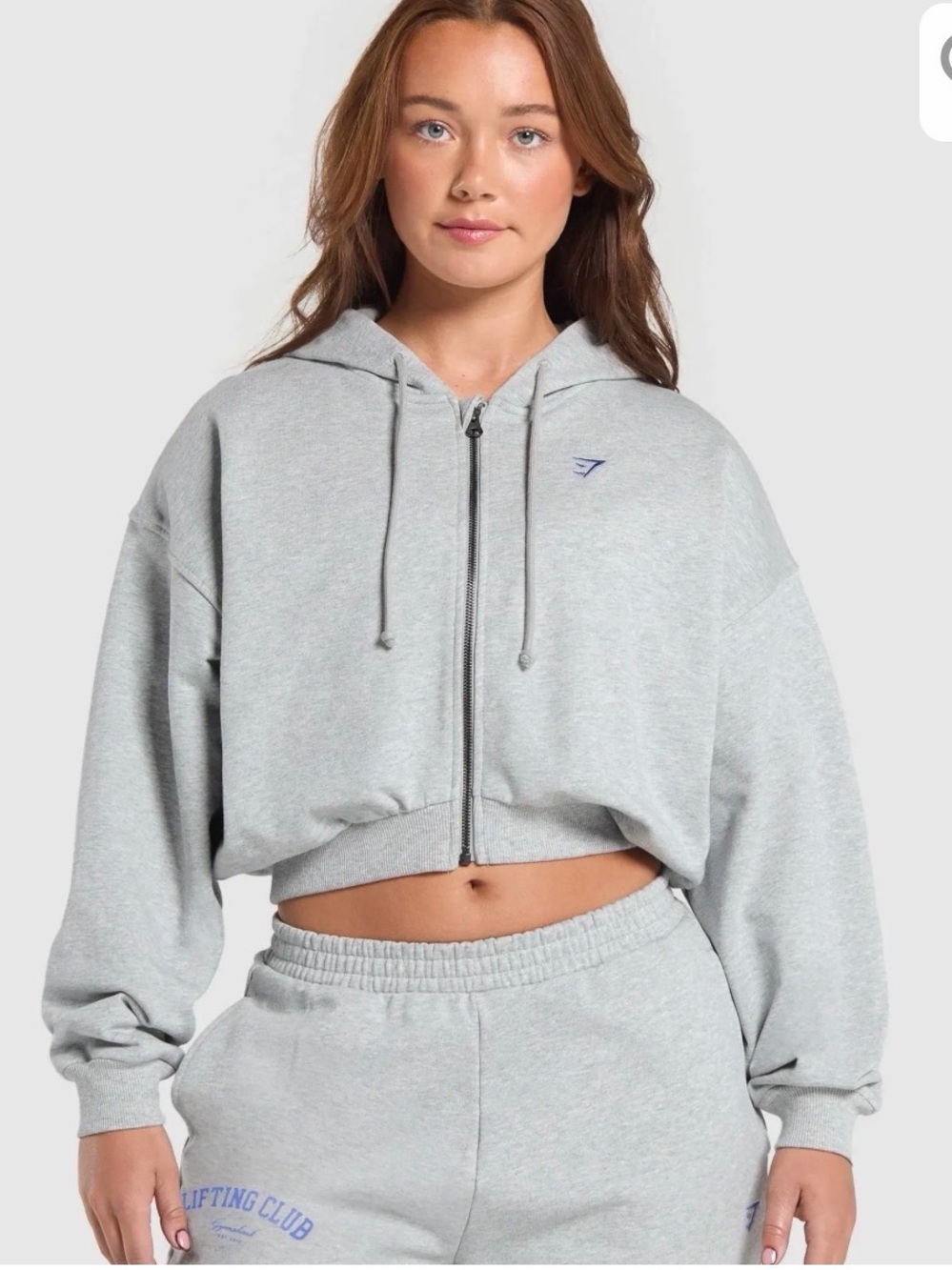 Gymshark woman’s Cotton Blend lifting club Graphic zip up hoodie- M